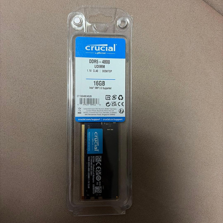 رم لپ تاپ کروشیال DDR5 مدل 16 گیگابایت فرکانس 4800 تک کانال